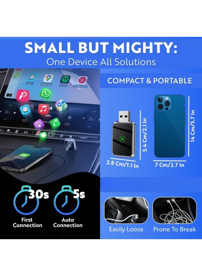 Professional 2-in-1 Wireless CarPlay & Android Auto Adapter - True Wireless Conversion Dongle - Plug-and-Play USB Adapter for iPhone & Android - High-Speed Bluetooth Car Adapter - Image 4
